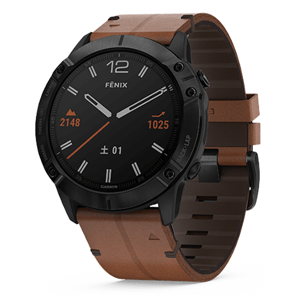 010-02157-49 GARMIN ガーミン フェニックス 6X  サファイア ブラック DLC レザー バンド