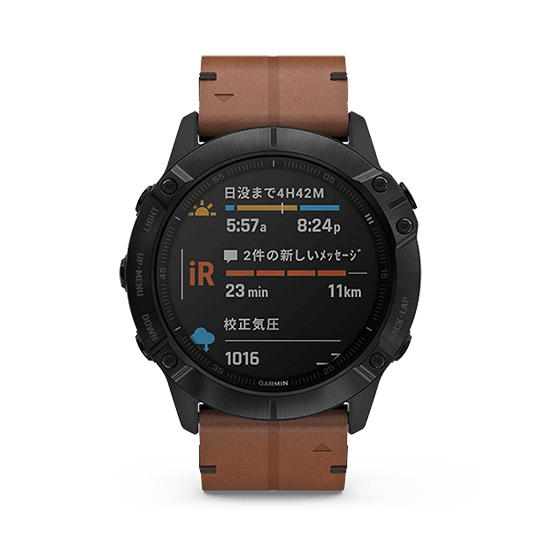 010-02157-49 GARMIN ガーミン フェニックス 6X  サファイア ブラック DLC レザー バンド