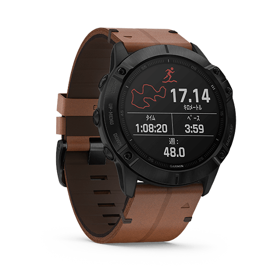 010-02157-49 GARMIN ガーミン フェニックス 6X  サファイア ブラック DLC レザー バンド