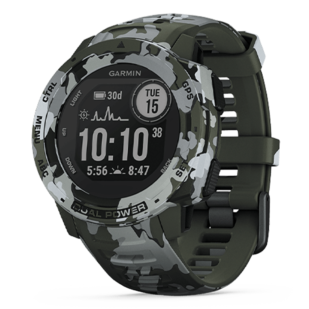 010-02293-55 GARMIN ガーミン インスティンクト デュアル パワー カモ エディション ライケン カモ