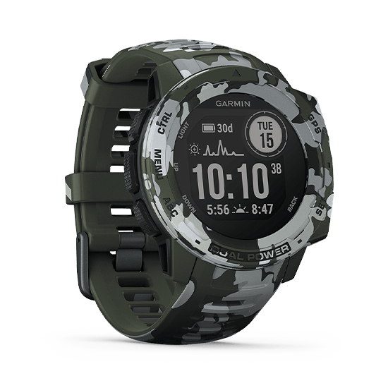 010-02293-55 GARMIN ガーミン インスティンクト デュアル パワー カモ エディション ライケン カモ