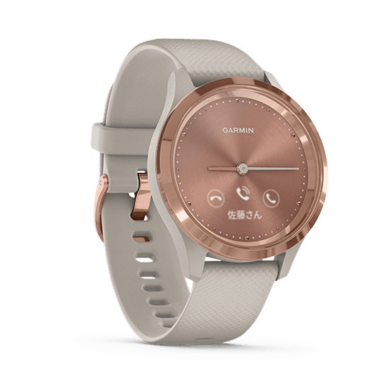 010-02238-72 GARMIN ガーミン vivomove3S ライト サンド / ローズ ゴールド