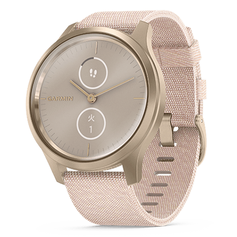010-02240-72 GARMIN ガーミン vivomove スタイル ブラッシュ ピンク ナイロン / ライト ゴールド