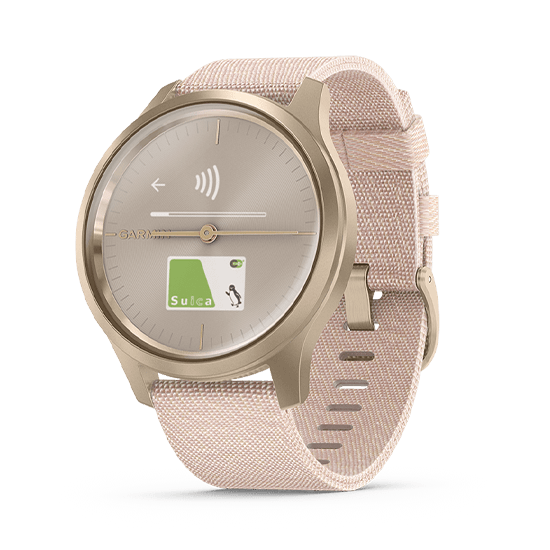 010-02240-72 GARMIN ガーミン vivomove スタイル ブラッシュ ピンク ナイロン / ライト ゴールド