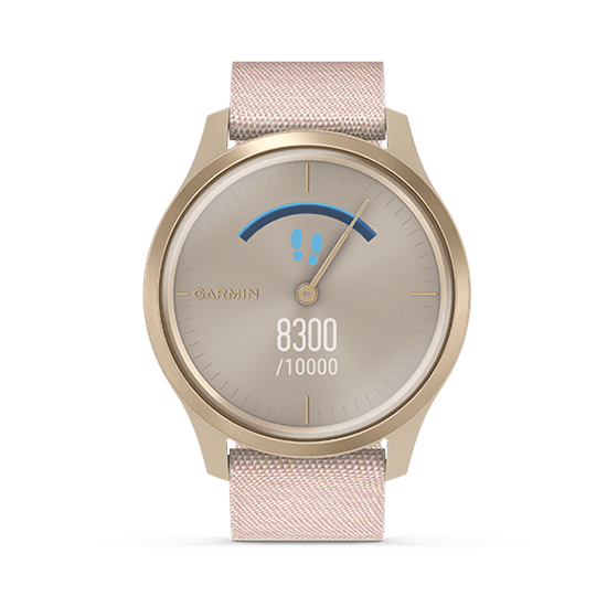 010-02240-72 GARMIN ガーミン vivomove スタイル ブラッシュ ピンク ナイロン / ライト ゴールド