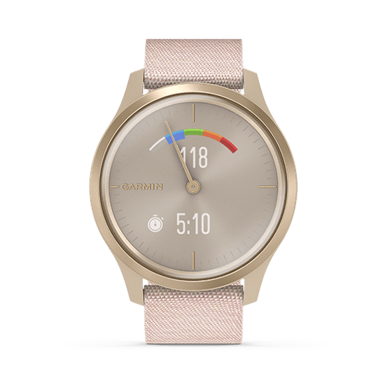 010-02240-72 GARMIN ガーミン vivomove スタイル ブラッシュ ピンク ナイロン / ライト ゴールド