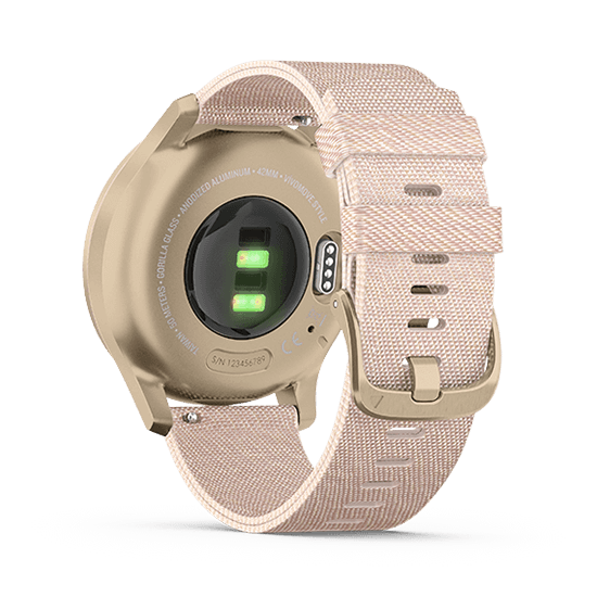 010-02240-72 GARMIN ガーミン vivomove スタイル ブラッシュ ピンク ナイロン / ライト ゴールド