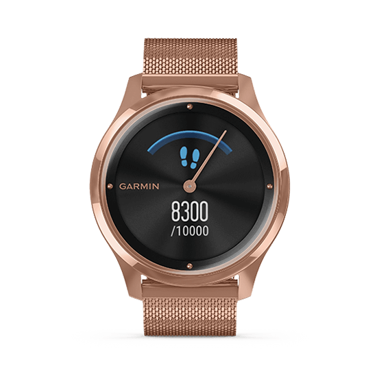 010-02241-74 GARMIN ガーミン vivomove リュクス 18K ローズゴールド PVD ミラネーゼ