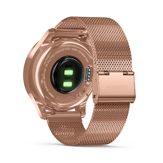 010-02241-74 GARMIN ガーミン vivomove リュクス 18K ローズゴールド PVD ミラネーゼ