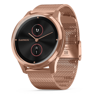 010-02241-74 GARMIN ガーミン vivomove リュクス 18K ローズゴールド PVD ミラネーゼ