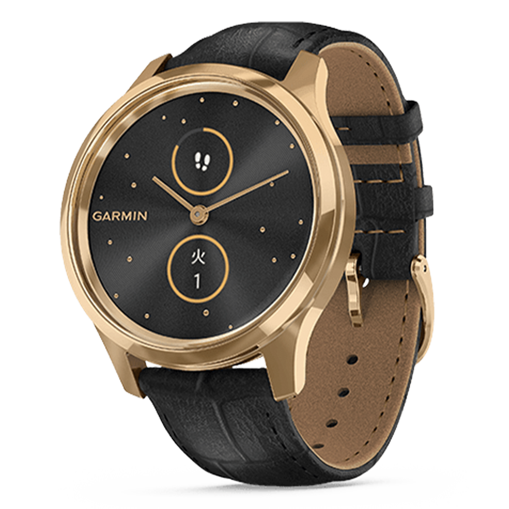010-02241-72 GARMIN ガーミン vivomove リュクス エンボスト レザー / 24K Gold PVD