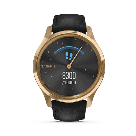 010-02241-72 GARMIN ガーミン vivomove リュクス エンボスト レザー / 24K Gold PVD