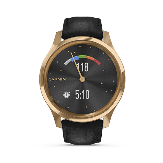 010-02241-72 GARMIN ガーミン vivomove リュクス エンボスト レザー / 24K Gold PVD