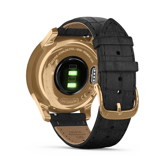 010-02241-72 GARMIN ガーミン vivomove リュクス エンボスト レザー / 24K Gold PVD