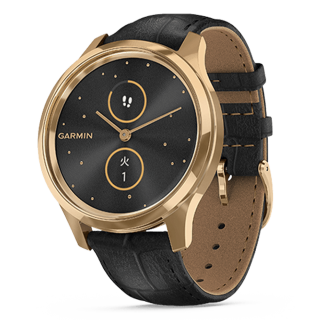 010-02241-72 GARMIN ガーミン vivomove リュクス エンボスト レザー / 24K Gold PVD