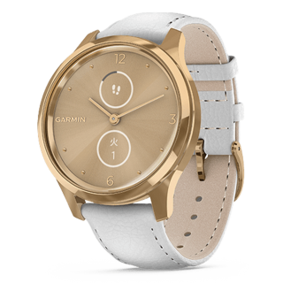 010-02241-78 GARMIN ガーミン vivomove リュクス ホワイトレザー / 24K Gold PVD