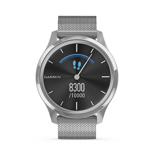010-02241-73 GARMIN ガーミン vivomove リュクス シルバー ミラネーゼ