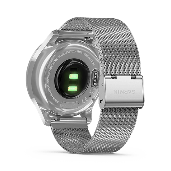 010-02241-73 GARMIN ガーミン vivomove リュクス シルバー ミラネーゼ