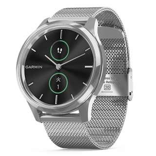 010-02241-73 GARMIN ガーミン vivomove リュクス シルバー ミラネーゼ