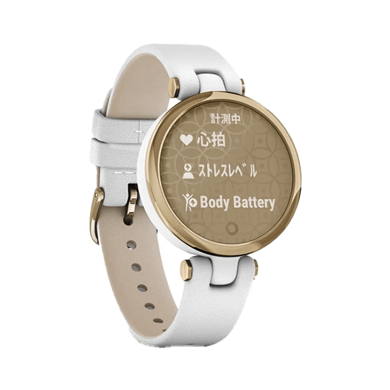 010-02384-E3 GARMIN ガーミン リリー クラシック ホワイト レザー / ライト ゴールド