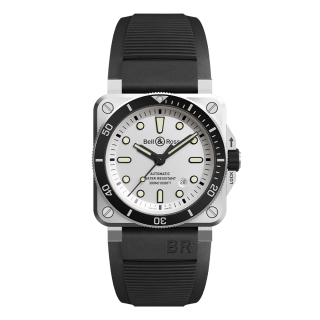 BR0392-D-WH-ST/SRB ホワイト Bell & Ross ベル&ロス インストゥルメント BR03-92 ダイバー
