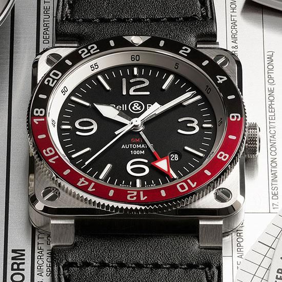 BR0393-BL-ST/SCA Bell & Ross ベル&ロス インストゥルメント BR03-93 GMT