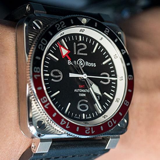 BR0393-BL-ST/SCA Bell & Ross ベル&ロス インストゥルメント BR03-93 GMT