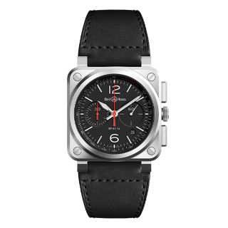 BR0394-BLC-ST/SCA ブラック スティール Bell & Ross ベル&ロス インストゥルメント BR03-94
