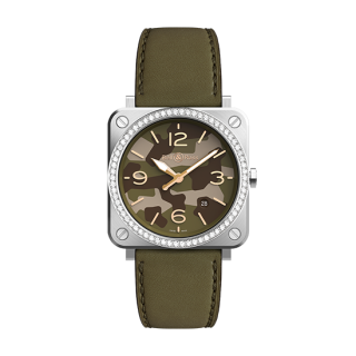 Bell & Ross ベル&ロス インストュルメント BR S グリーン カモ ダイヤモンド BRS-CK-ST-LGD/SCA