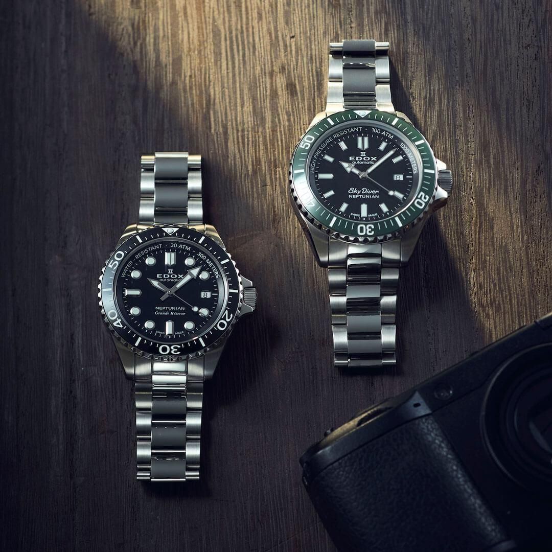 ネネタン☆ エドックス ネプチュニアン 1000m防水 メンズ 80120-3NCA-NIN