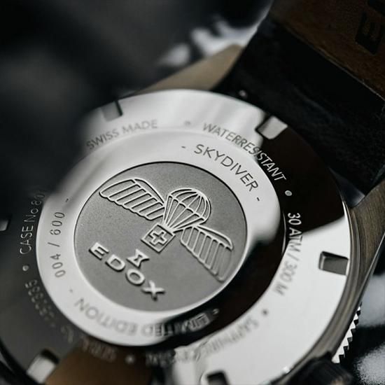  【世界限定600本】 80126-BRN-BUIDR EDOX エドックス スカイダイバー デイト オートマティック リミテッドエディション