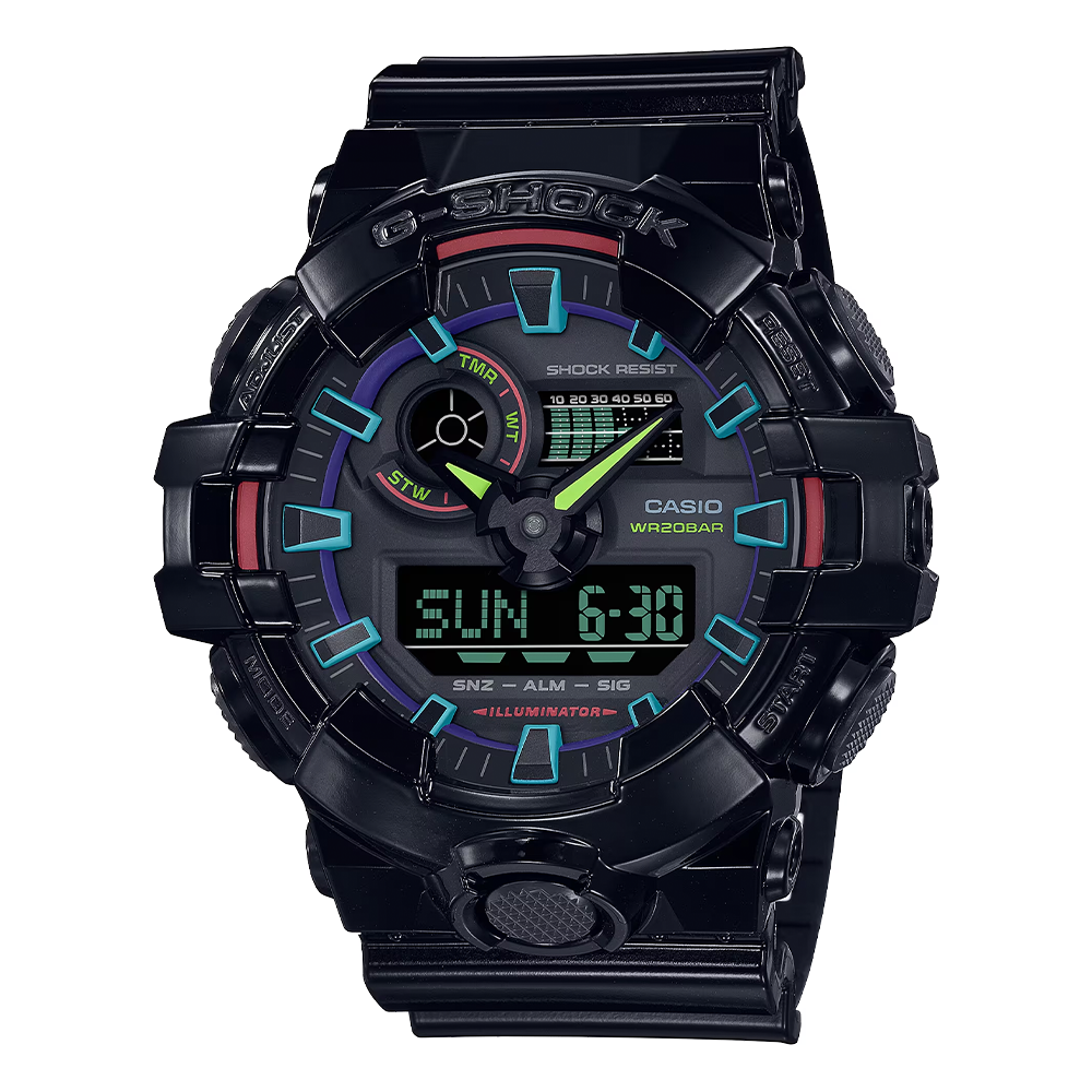 CASIO  G-SHOCK ANALOG-DIGITAL GA-700 SERIES GA-700RGB-1AJF