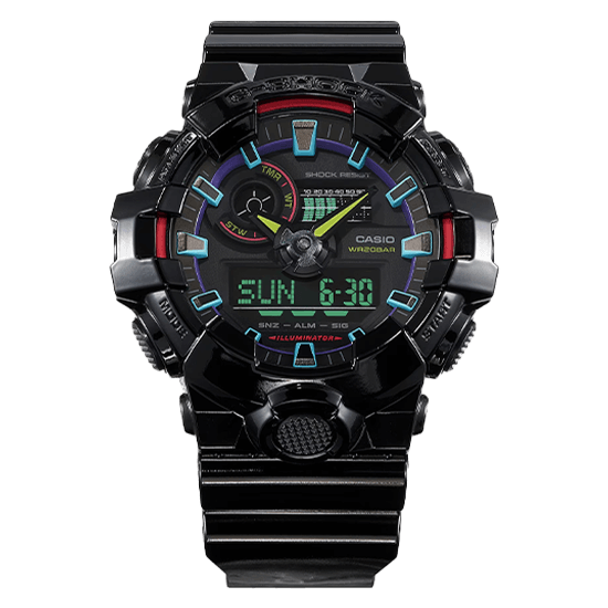 CASIO  G-SHOCK ANALOG-DIGITAL GA-700 SERIES GA-700RGB-1AJF