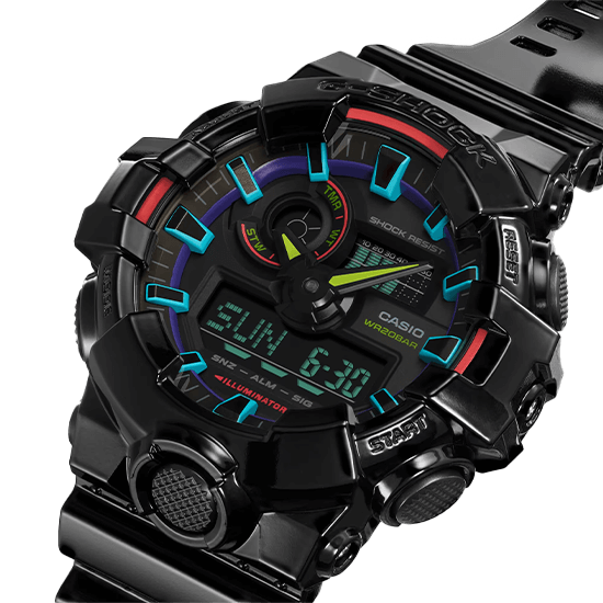 CASIO  G-SHOCK ANALOG-DIGITAL GA-700 SERIES GA-700RGB-1AJF