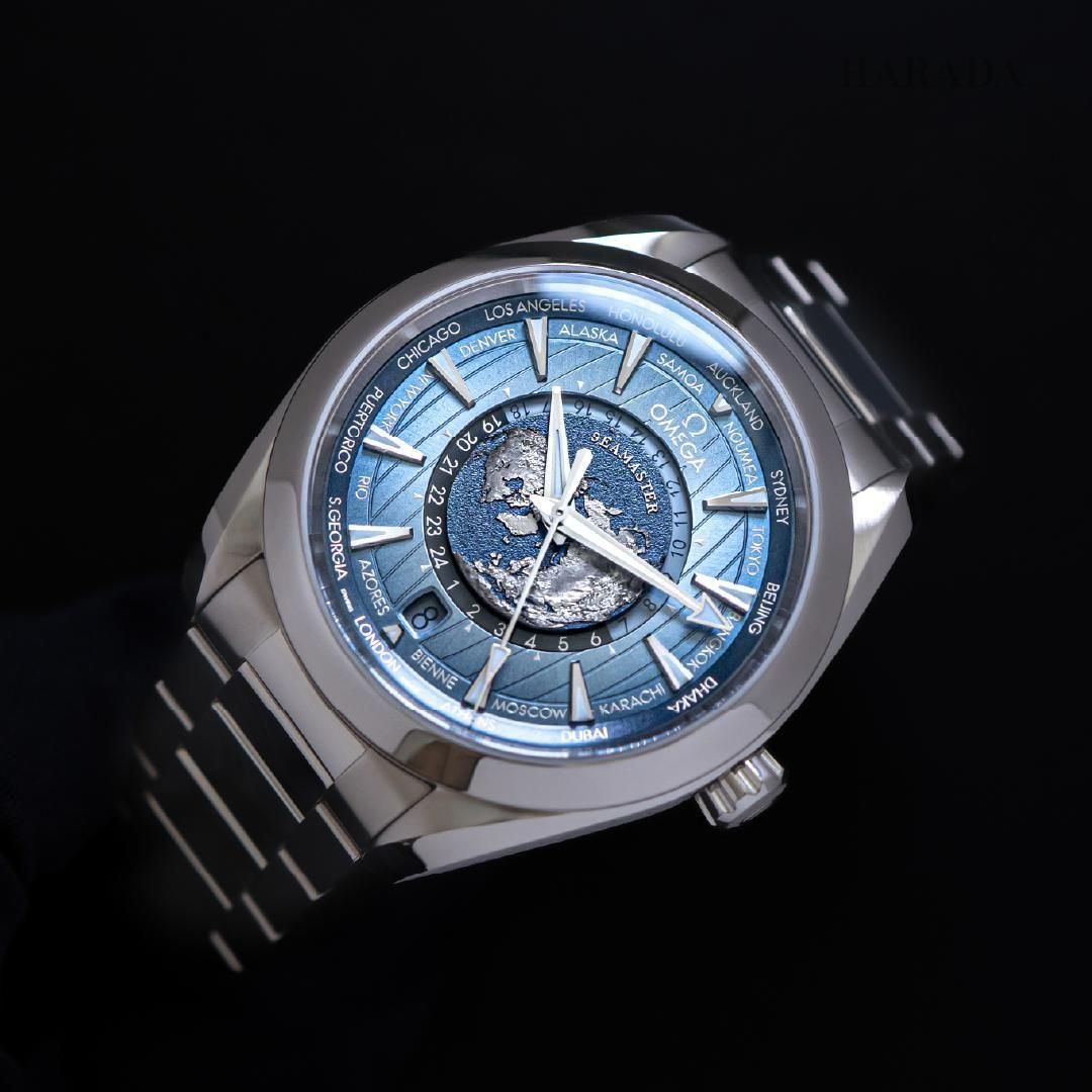 220.10.43.22.03.002 OMEGA オメガ シーマスター アクアテラ 150M GMT ワールドタイマー Summer Blue