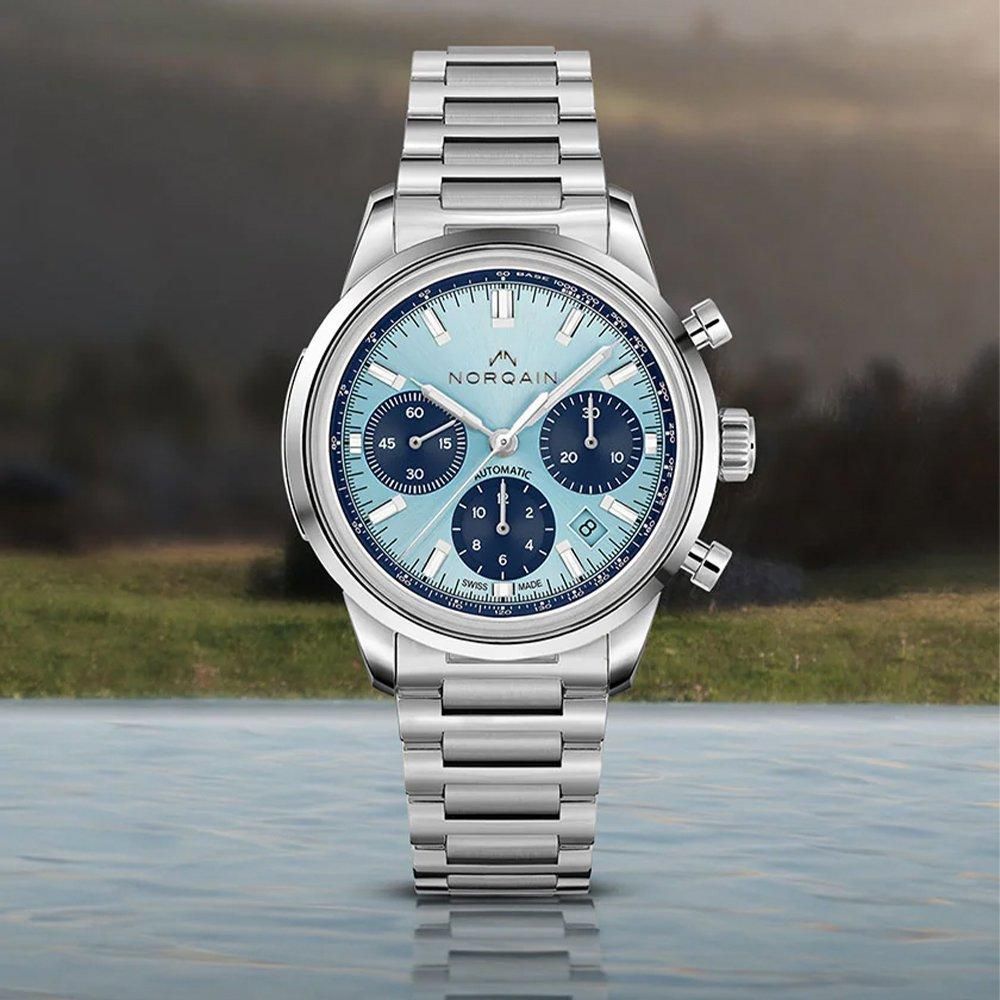  N2201S22C/IAA221/201SG NORQAIN ノルケイン フリーダム60クロノ 40MM スカイブルー