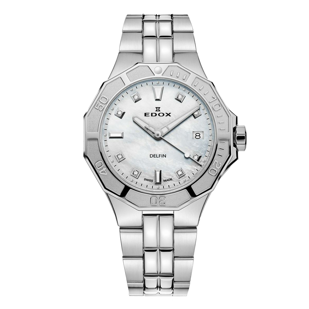 53020-3M-NADN EDOX エドックス デルフィン オリジナル ダイバー デイト レディー