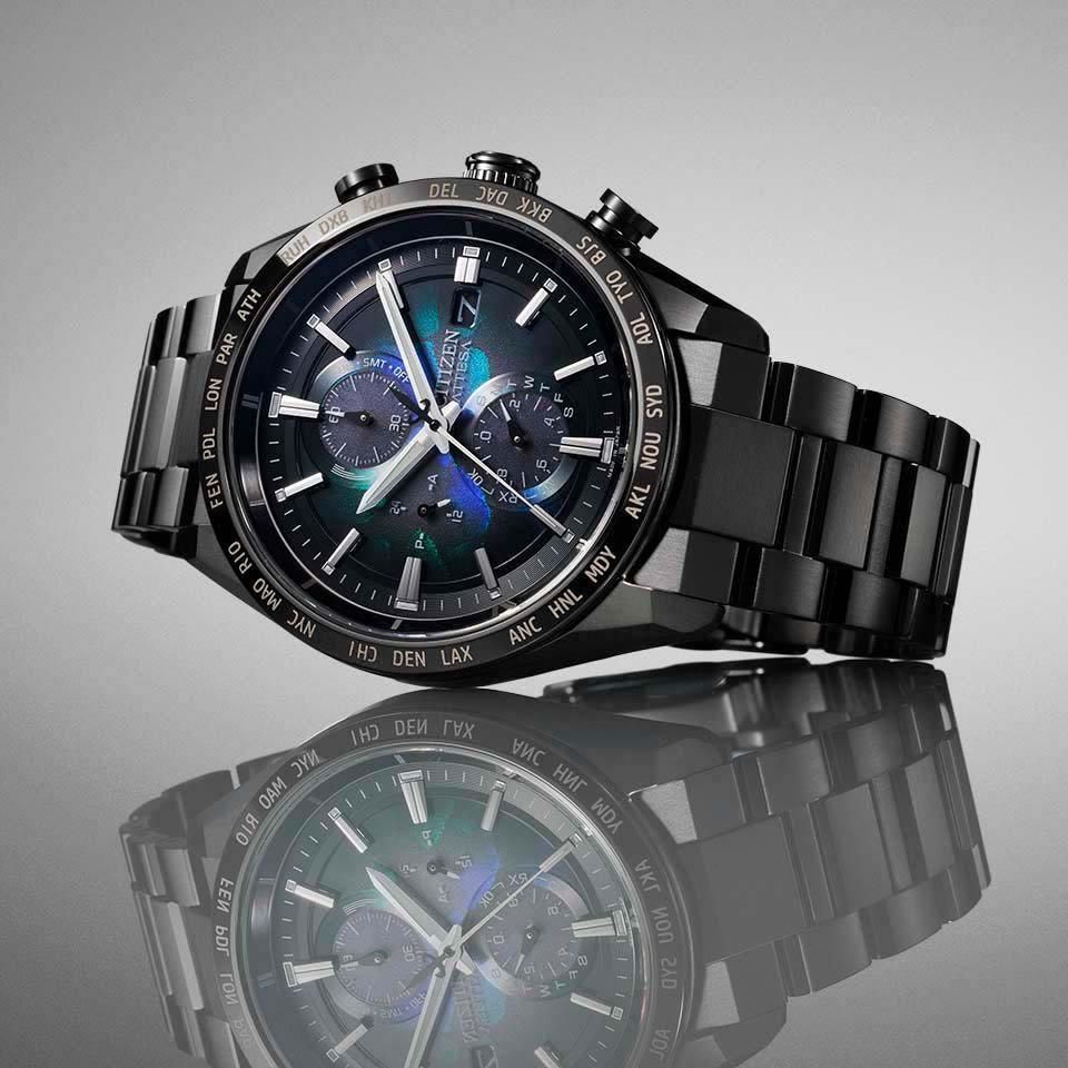  【世界限定2,100本】 AT8286-65E CITIZEN シチズン アテッサ ACT Line ブラックチタンシリーズ LAYERS of TIME
