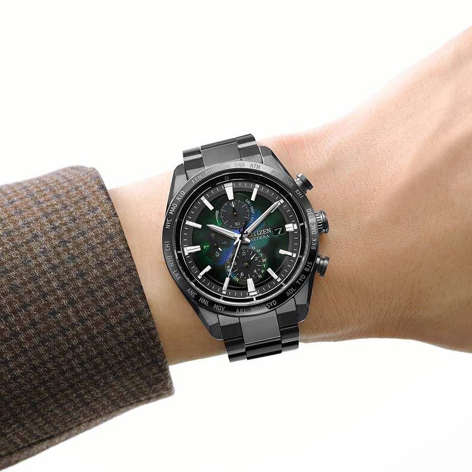  【世界限定2,100本】 AT8286-65E CITIZEN シチズン アテッサ ACT Line ブラックチタンシリーズ LAYERS of TIME