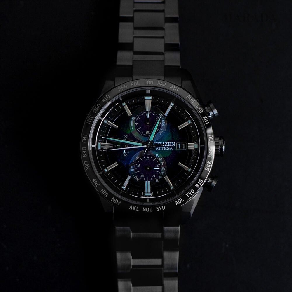  【世界限定2,100本】 AT8286-65E CITIZEN シチズン アテッサ ACT Line ブラックチタンシリーズ LAYERS of TIME