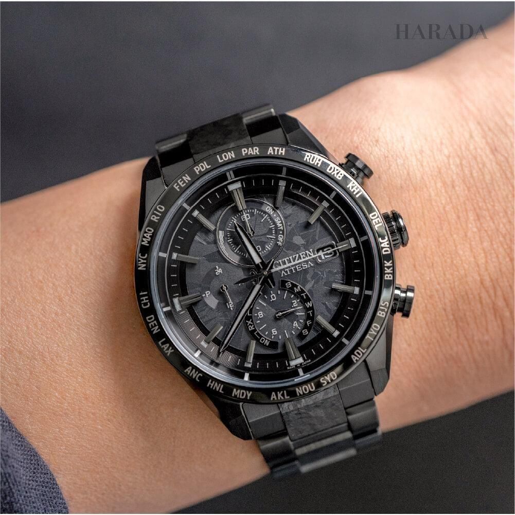  【世界限定2,900本】 AT8287-62E CITIZEN シチズン アテッサ ACT Line
ブラックチタンシリーズ HAKUTO-Rコラボレーションモデル