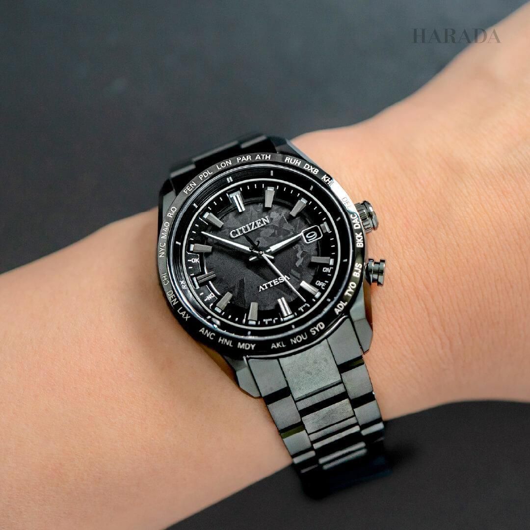  【世界限定1,900本】 CB0285-63E CITIZEN シチズン アテッサ ACT Line
ブラックチタンシリーズ HAKUTO-Rコラボレーションモデル