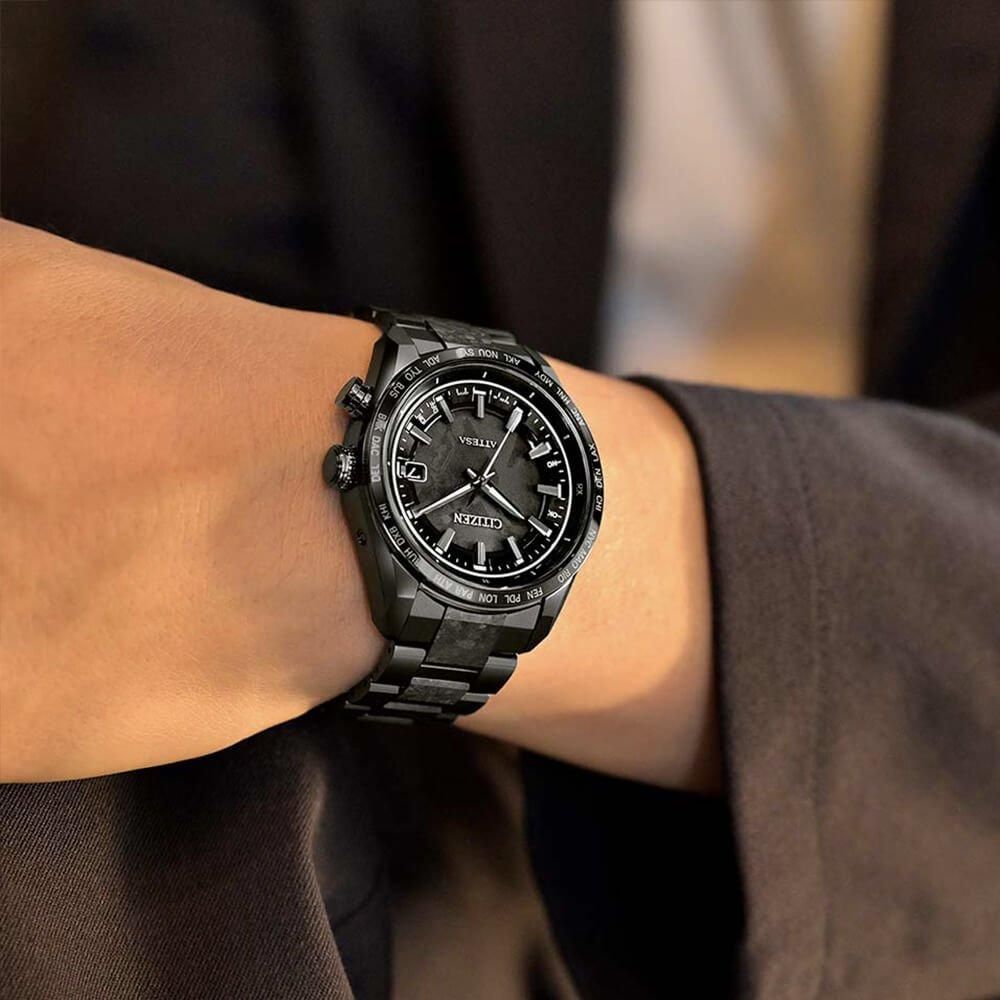  【世界限定1,900本】 CB0285-63E CITIZEN シチズン アテッサ ACT Line
ブラックチタンシリーズ HAKUTO-Rコラボレーションモデル