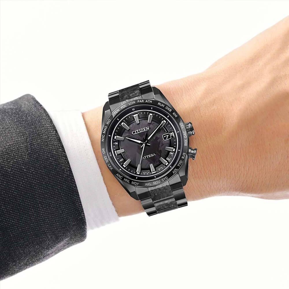  【世界限定1,900本】 CB0285-63E CITIZEN シチズン アテッサ ACT Line
ブラックチタンシリーズ HAKUTO-Rコラボレーションモデル
