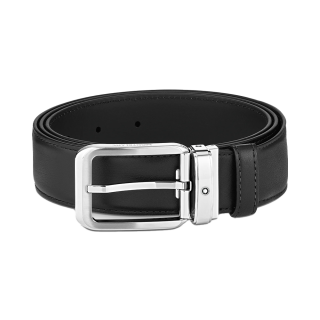 MB129455 MONTBLANC モンブラン ブラックレザーベルト 35 mm