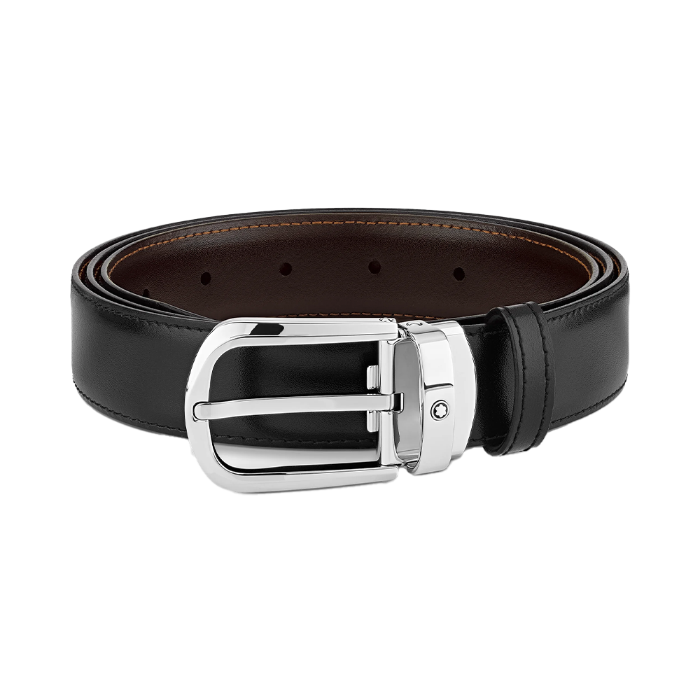 バーゲンで MONTBLANC MB114412 モンブラン ブラック ホースシューバックル 小物