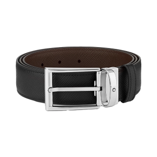 MB118436 MONTBLANC モンブラン ブラック/ブラウン リバーシブルレザーベルト 35mm