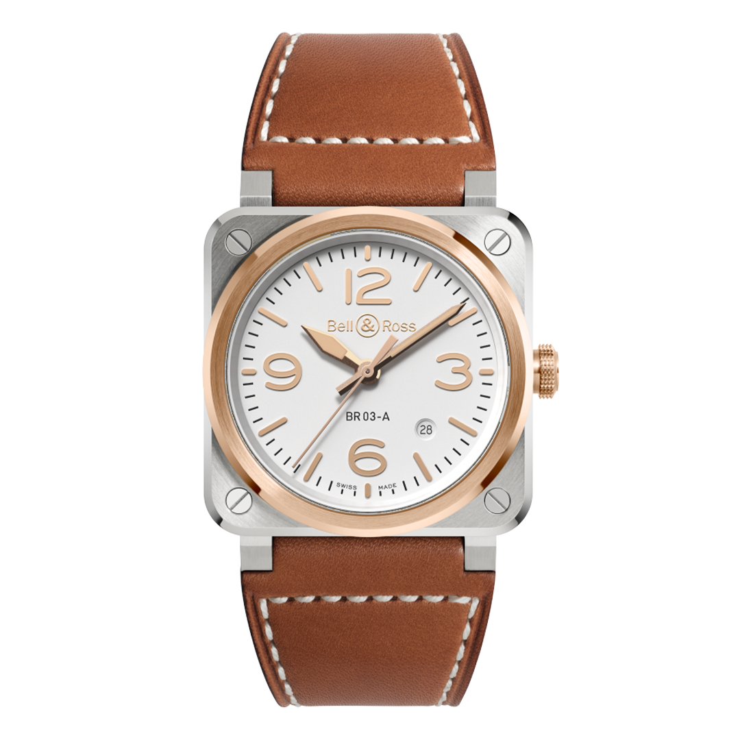 BR03A-WH-STPG/SCA Bell & Ross ベル&ロス BR03 ホワイト スティール & ゴールド
