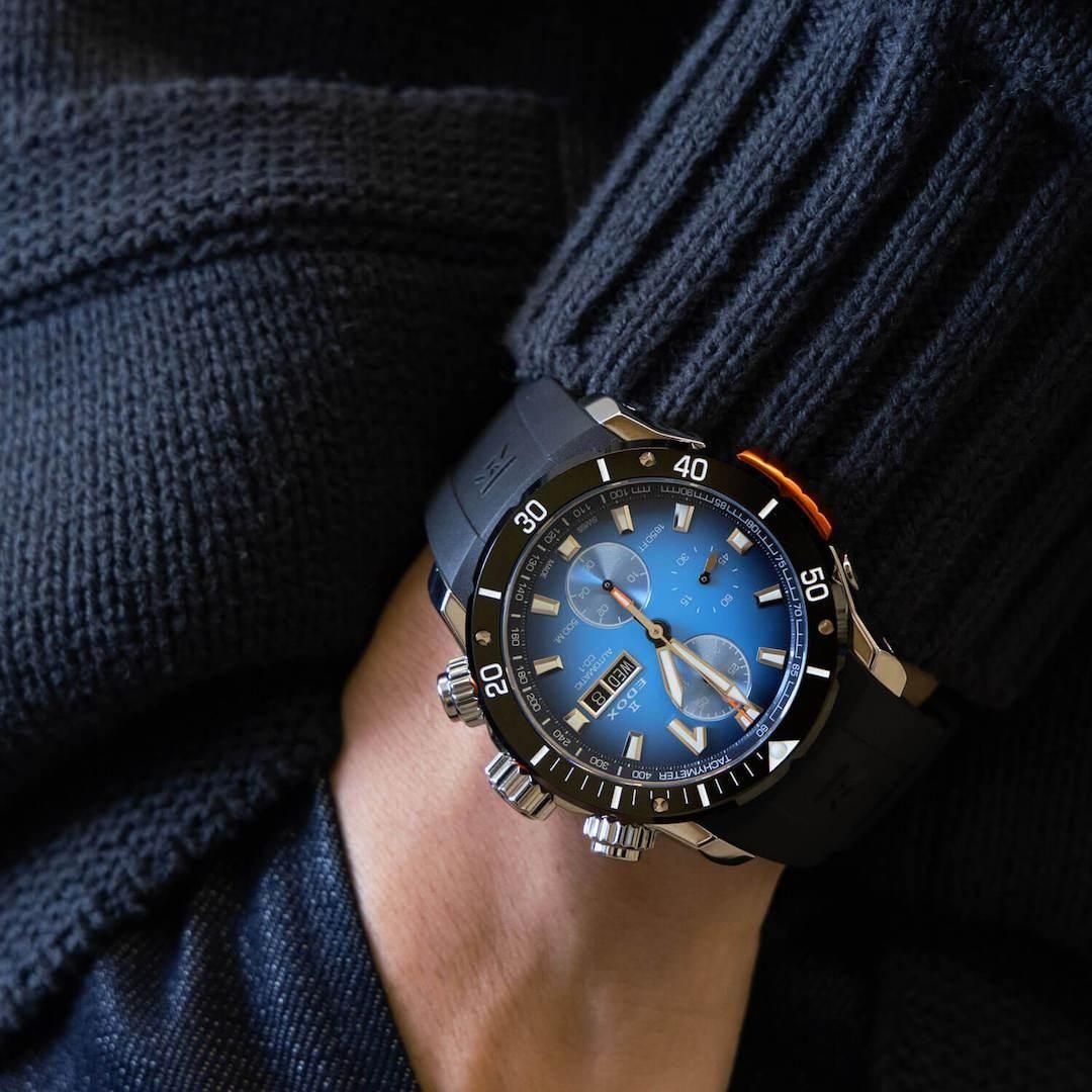 01128-3NOCA-BUIDN EDOX エドックス クロノオフショア1 ベゼルロック クロノグラフ オートマティック