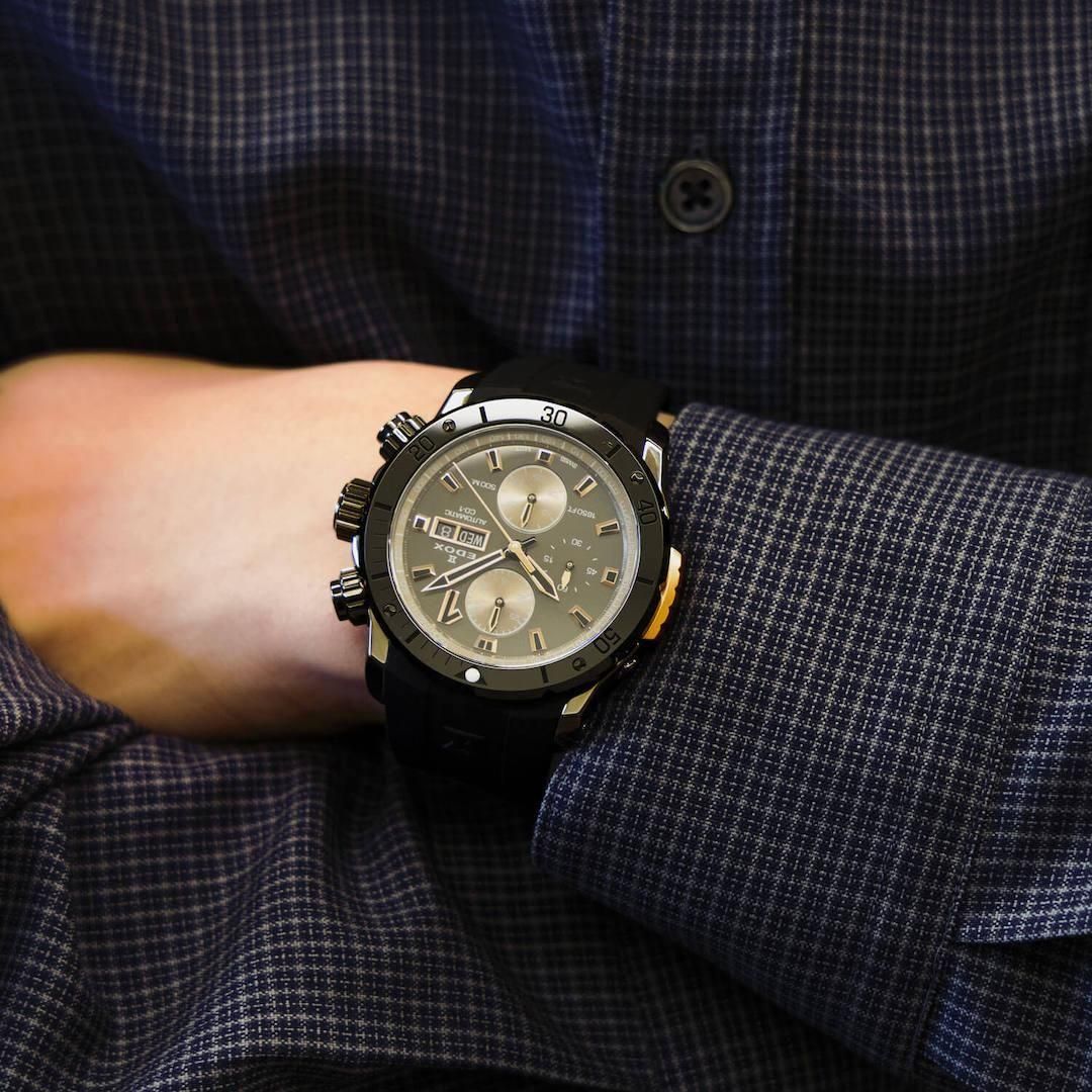 01128-37GNRCA-GNR EDOX エドックス クロノオフショア1 ベゼルロック クロノグラフ オートマティック